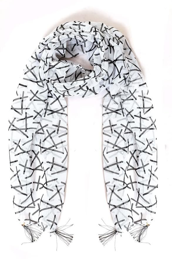 71LHfUXNZKL._SY879_ Women's Polyester Scarf- White - Image 1