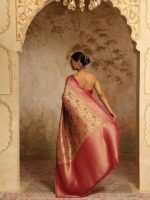 Women's Embroidery Saree With Unstitched Blouse - Image 3