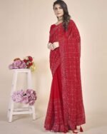 Women Embellished Saree with Tassels - Image 2