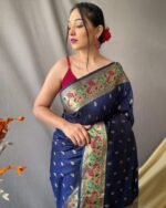 Women Paithani Woven Saree with Zari Accent - Image 2