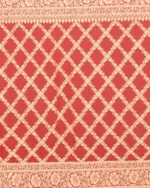 Floral Pattern Traditional Saree with Zari Border - Image 4