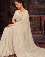 Women Embellished Georgette Saree with Sequin Accent - Image 2