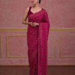 Women Embroidered Saree with Blouse Piece