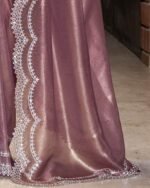 Women Embellished Design Stone Work Organza Embellished Saree Traditional Saree - Image 4
