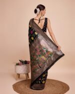 Women Floral Print Saree - Image 2